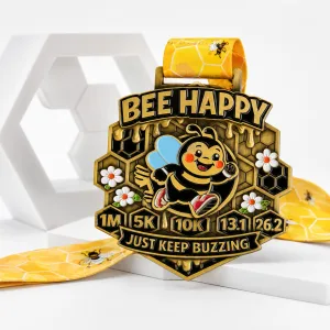 Bee Happy Race 2026 | Fun Virtual 1M, 5K, 10K, Half Marathon logo