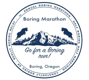 Boring Marathon, Half-Boring Half Marathon, Constantly Boring 10K, and Somewhat Boring 5K Race Series logo
