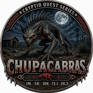 Chupacabras Virtual Race 2026 | Cryptid Quest Series 1M 5K 10K 13.1 26.2 logo