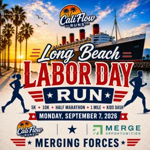 Long Beach Labor Day Run - Merging Forces 5K, 10K, Half Marathon,  1 Miler, Kids Dash logo