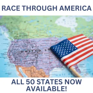 Race Through AMERICA 1M, 5K, 10K, 13.1, 26.2 - Now Only $20! logo