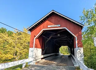 Carlton Covered Bridge on a sunny day.