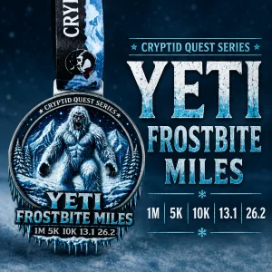 Yeti Frostbite Miles Virtual Race 2026 | Cryptid Quest Series 1M 5K 10K 13.1 26.2 logo